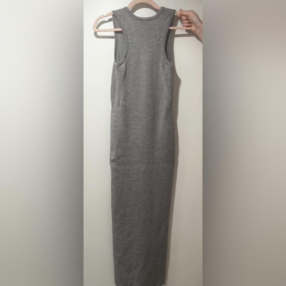 Athleta River Rib Sweater Tank Dress Merino Wool Blend Women’s S Tall Gray - Picture 4 of 13